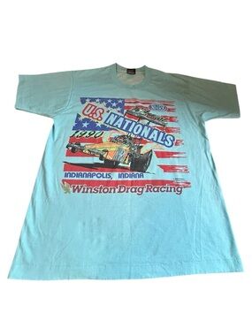 Vintage 1990 NHRA US Nationals Single Stitch Racing Tee USA Large